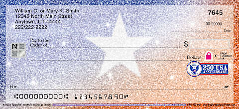 USA 250th Anniversary Sparkles High Security Personal Checks