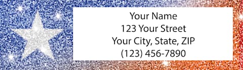 USA 250th Anniversary Sparkles Return Address Label